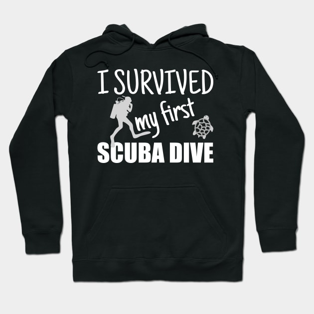 Scuba Diving Survived First Dive Hoodie by JeZeDe